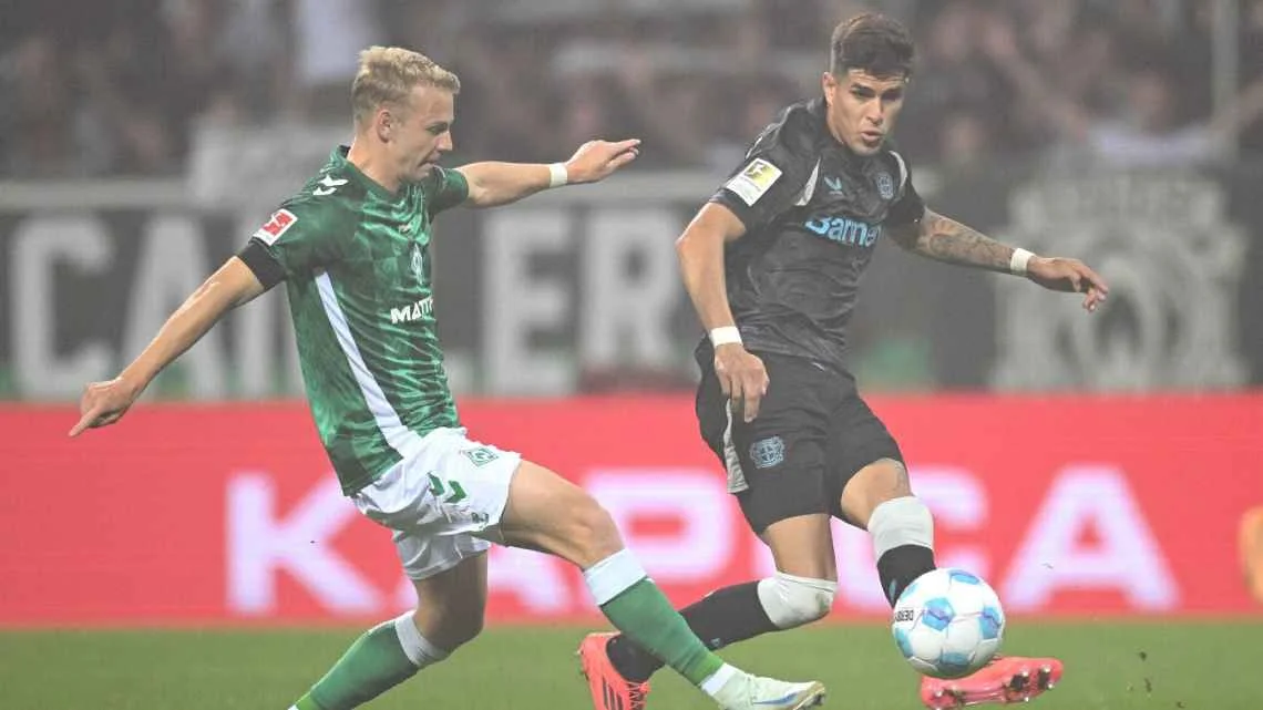 img of Duro empate del Leverkusen de Hincapié ante el Werder Bremen